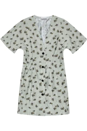 Ganni Floral print buttoned minidress
