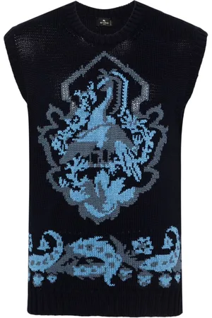 Etro Intarsia-knit cotton vest