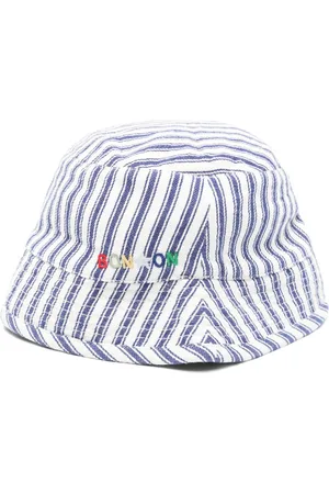 BONTON Halo-stripe cotton sun hat