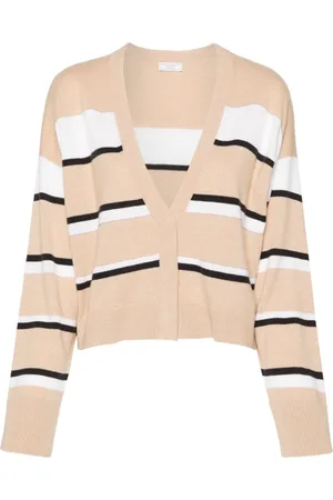 PESERICO SIGN Bead-embellished striped cardigan