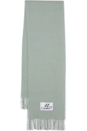 Marni Logo-patch fringed scarf
