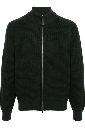 CANALI Waffle-knit wool cardigan