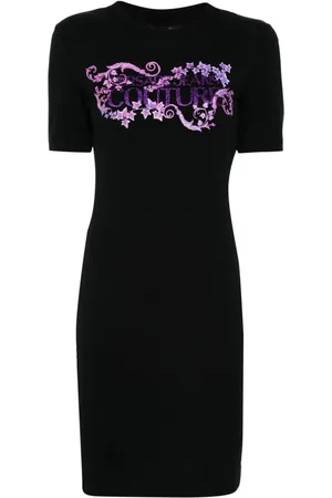 VERSACE Logo-print T-shirt dress