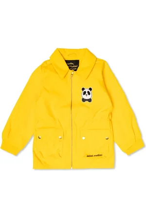 Mini Rodini Panda-appliqué zip-up jacket