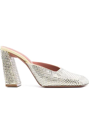 Amina Muaddi Charlotte 95mm satin mules