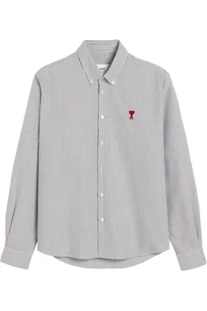 Ami Striped Ami de Coeur cotton shirt