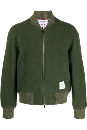 Thom Browne Speckled-trim wool bomber jacket