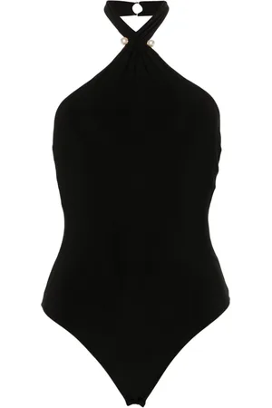 NISSA Faux-pearl halterneck bodysuit