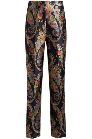 Etro Jacquard paisley cropped trousers