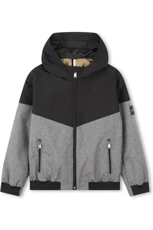 HUGO BOSS Logo-appliqué hooded windbreaker
