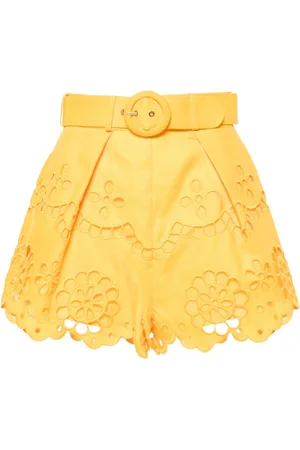 ZIMMERMANN Pop embroidered belted shorts