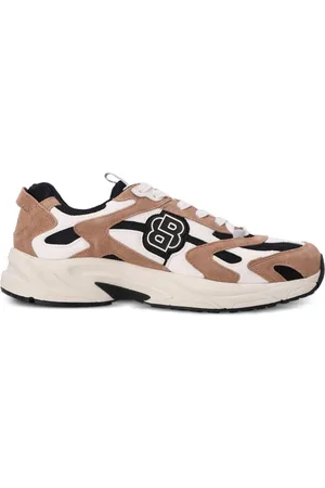 HUGO BOSS Suede-trimmed mesh sneakers