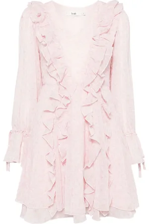 B+AB Floral-print ruffle-detail minidress