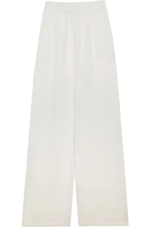 Msgm Logo-embroidered wide-leg trousers