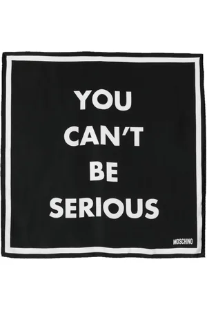 Moschino Slogan-print silk scarf