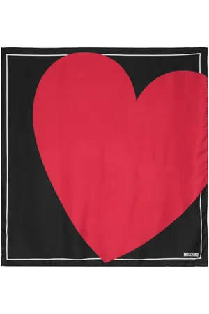 Moschino Heart-print silk scarf