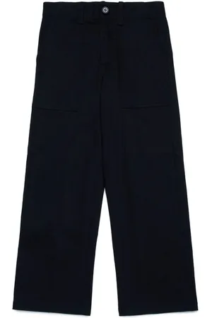 Marni Logo-patch straight-leg trousers