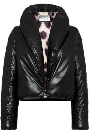 Philipp Plein Skull & Bones leather biker jacket