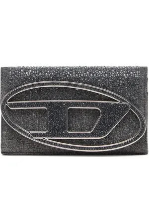 Diesel 1DR crystal embellished denim wallet