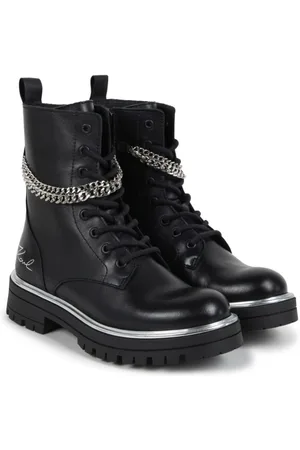 Karl Lagerfeld Chain-link leather ankle boots