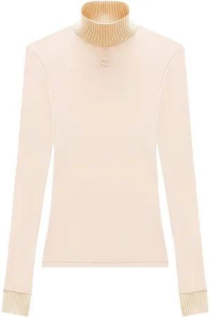 Courrèges Logo high-neck knitted top