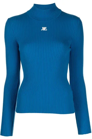Courrèges Logo-embroidered ribbed sweater