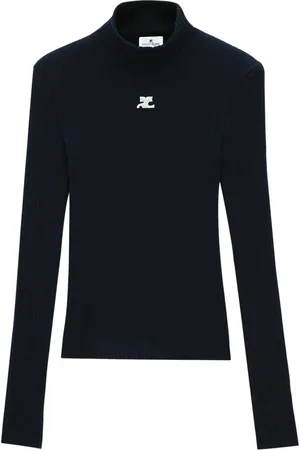 Courrèges Logo-embroidered ribbed sweater