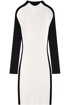 Courrèges Contrast-frame ribbed-knit mini dress