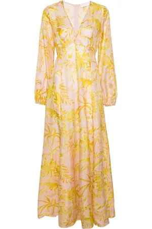 ZIMMERMANN Golden floral-print maxi dress