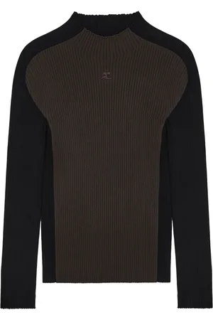 Courrèges Logo-embroidered ribbed-knit jumper
