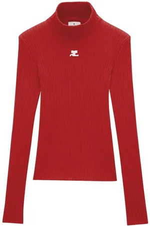 Courrèges Logo-embroidered ribbed sweater