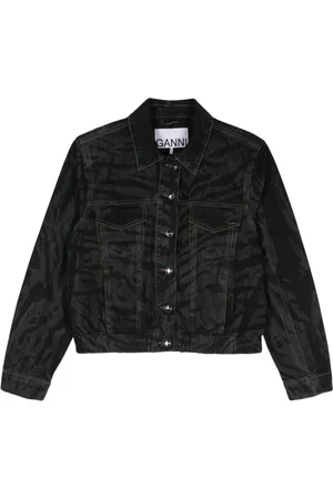Ganni Zebra.print denim jacket