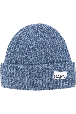 Ganni Logo-patch ribbed beanie