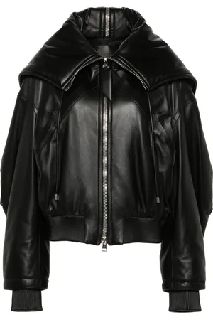 The Attico Padded leather bomber jacket