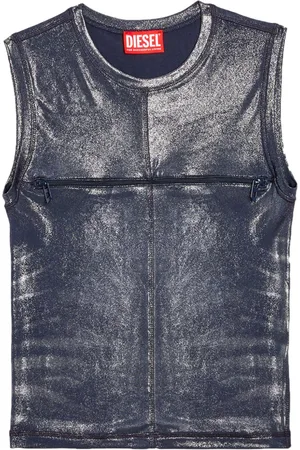 Diesel T-Vezzy metallic-effect cropped top