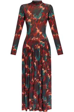ULLA JOHNSON Fernanda graphic-print long-sleeve dress