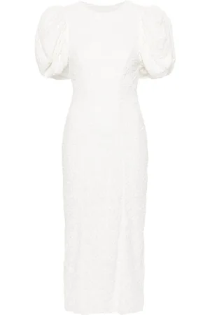 ROTATE Floral-lace mesh dress