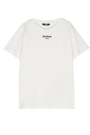 Balmain Logo-flocked cotton T-shirt