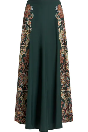 Etro Paisley-print silk midi skirt