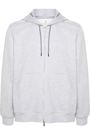Brunello Cucinelli Mélange-effect zipped hoodie
