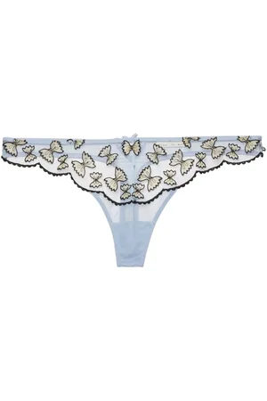 FLEUR DU MAL Farfalle embroidered thong