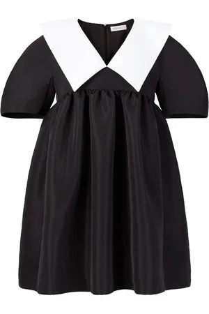 Nina Ricci Contrasting-collar taffeta babydoll dress