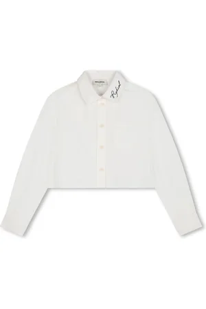 Sonia Rykiel Enfant Logo-embroidered cropped shirt