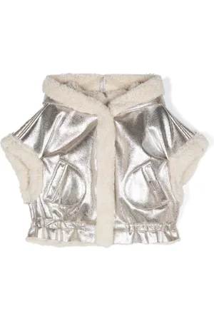MONNALISA Metallic faux-shearling vest