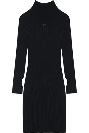 Courrèges Ribbed-knit mock neck mini dress