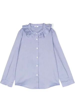 Il gufo Ruffle-collar cotton shirt