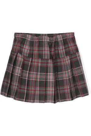 Il gufo Checked pleated skirt