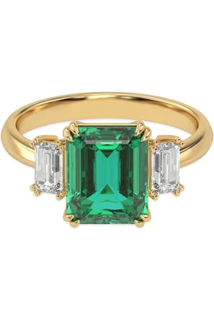VEYNOU 14kt recycled yellow Eden emerald and diamond ring