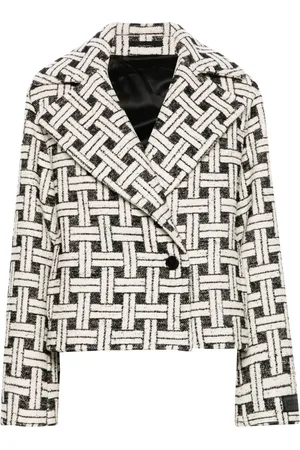 Kenzo Check-pattern double-breasted jacket