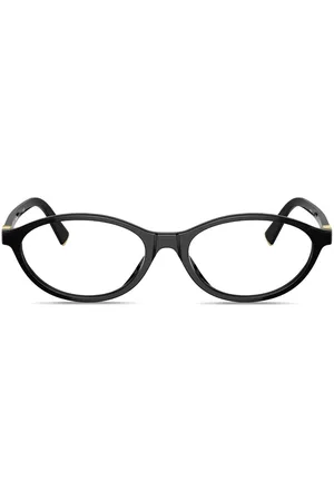 Miu Miu Logo-plaque oval-frame glasses